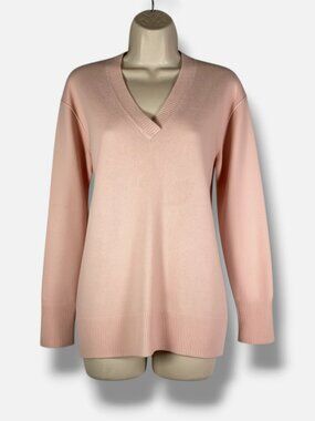 Acne Studios Women's Pink Solid V-Neck Long Sleeve Sweater Size M/L